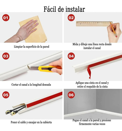 Canaleta Pvc Para Cable 10x20mm X 50cm 10pzs Y 20
