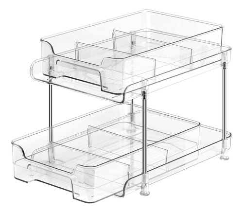 Under Sink Organizer 2 Tier Clear Bathroom Organizer With Di