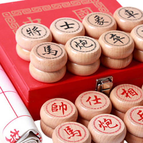 A Juego De Ajedrez Chino Piezas De Ajedrez De Madera