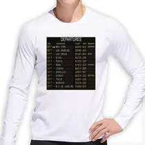 Comprar Remera Hombre Ml Departures Cartel Aeropuerto Avion Vuelo P1
