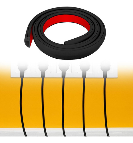 Canaleta Para Ocultar Cables, Fácil Instalación, Negro