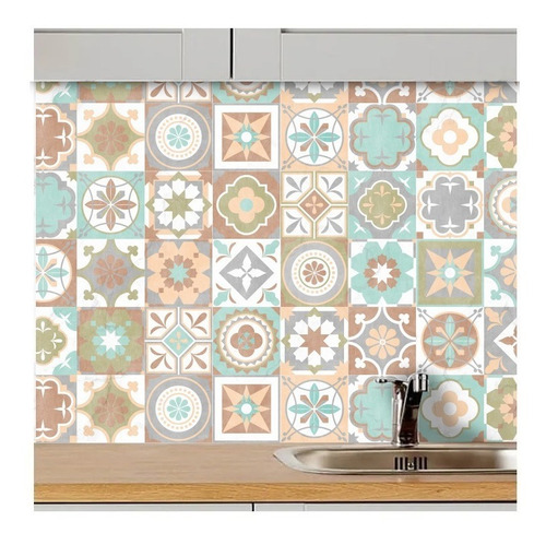 Imagen 2 de 2 de Lamina 32 Azulejos 15x15 Adhesivos Uv Resistentes