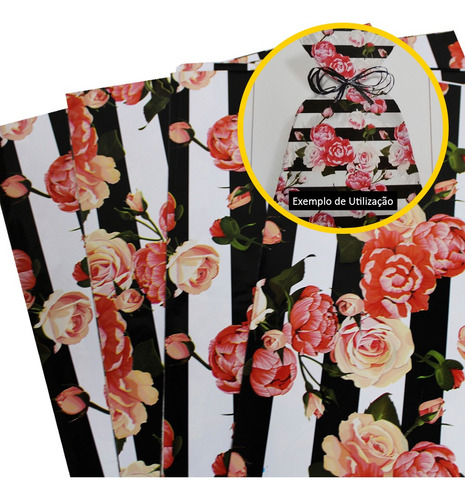 Sacos Para Presente Embrulhos 25x35 Estampados Verona Com 50