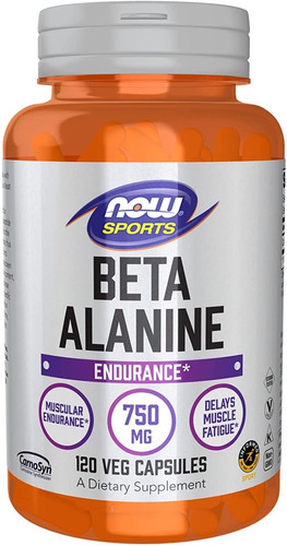 Now Sports Beta-alanina 750mg 120 Capsulas Veganas