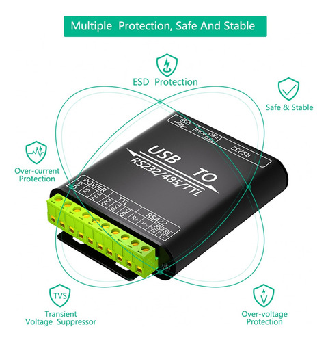 Convertidor Usb A Rs232/485/422/ttl Con Chip Cp2102, Industr