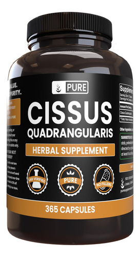 Pure Original Cissus Quadrangularis 365 Cápsulas Puras
