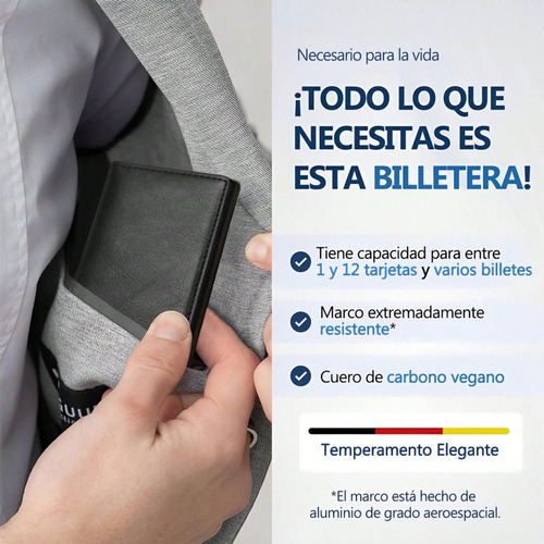 Carteras Para Hombre Con Tarjetero, Rfid Bloqueo Antirrobo