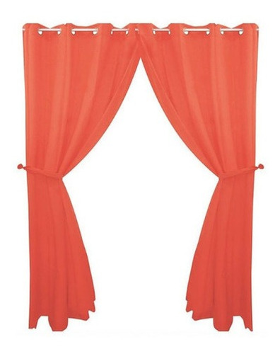 Set X2 Cortinas Jacquard 140x220cm Naranja