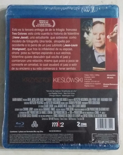 Bluray Rojo Three Colors Red Krzysztof Kieslowski Irene Jaco
