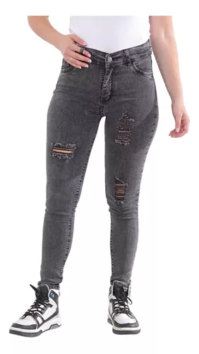 Jeans Gris Oscuro Mujer