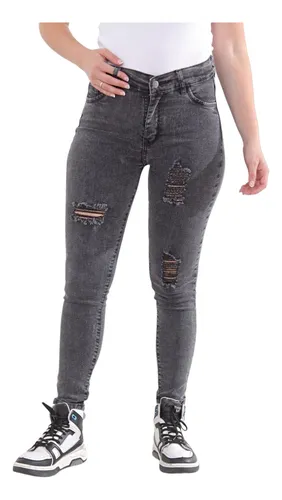 Jeans Gris Oscuro Mujer