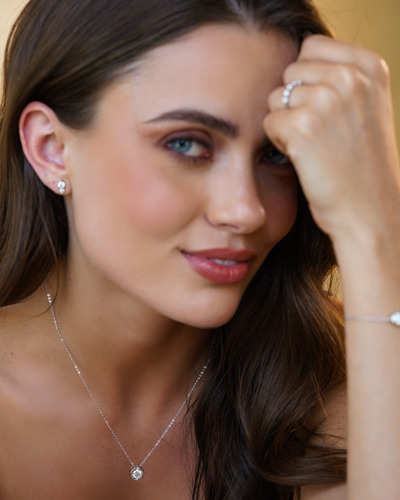 Colar Feminino Moissanite Ponto De Luz Pingente 1ct Cert Gra
