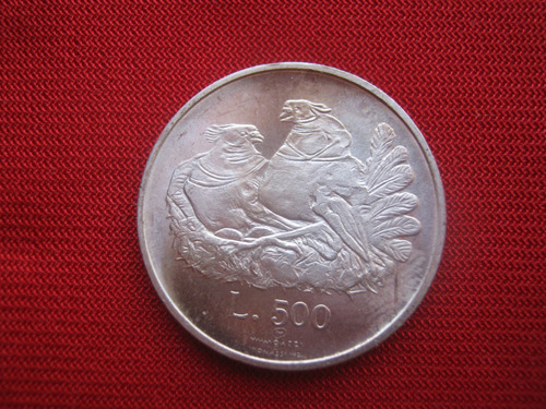 San Marino 500 Lira 1974 Plata Palomas 