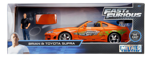 Brian's Toyota Supra 1995/ Figura Rapido Y Furioso 1:24 Jada