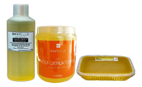 Kit Biobellus Cera Depilatoria 1k + Oleo 1l+ Gel 1k