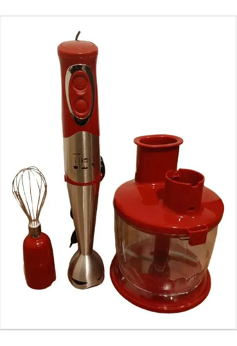 Mini Pimer Industrial Ultra Potente 1100w 6 En 1 Procesador Rojo