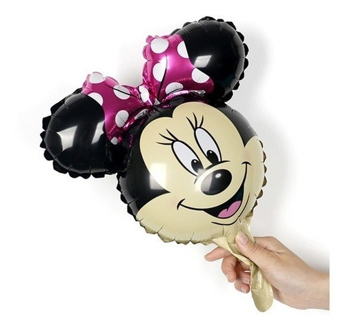 Bexiga Balão Metalizado Kit 5 Balões Cabecinha Minnie Mouse 