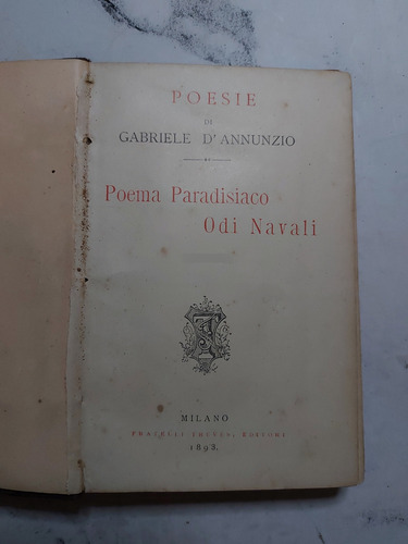 Poema Paradiso Odi Navali. Gabriele D'annunzio. Ian1549