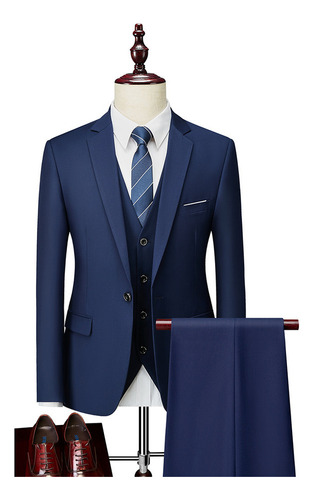 Kit De Negocios De Traje De Boda Para Hombre, 3 Piezas