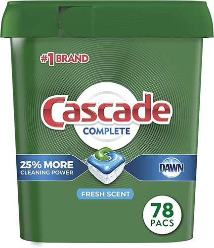 Detergente Lavavajillas Cascade Complete 78 Und 1 Frasco