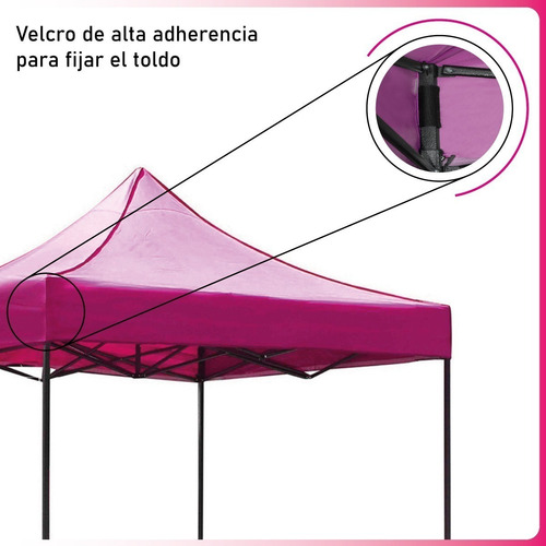 Imagen 4 de 7 de Carpa Toldo 3x3 Plegable Reforzado Impermeable Eventos Patio