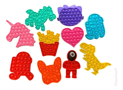 Imagen 1 de 1 de Pop It Nacional Pack X10 Modelos Surtidos Juguete Silicona