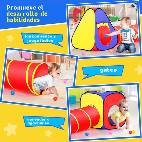Pelotero Laberinto Infantil Con Túnel Y Carpa Modular