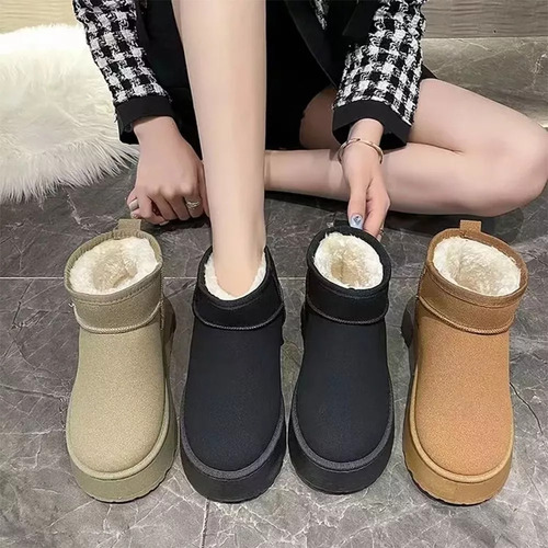 Botín De Nieve Mujer Térmico Forrado Bota Caña Baja Invierno