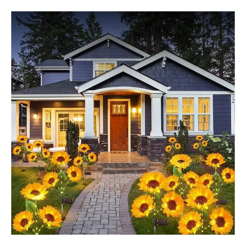 2tubo De Luz Led 3 Cabezas Girasol Enchufe Lámpara De Tierra