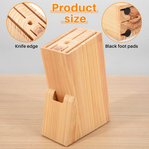 . Soporte De Madera Para Cuchillos De Cocina, De Bambú,