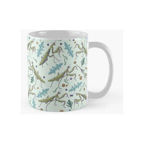 Taza Mantis Religiosa En El Jardín Calidad Premium