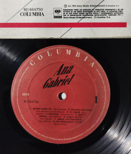 Ana Gabriel Coleccion Estelar Lp Import Muy Raro D Coleccion (Usado)