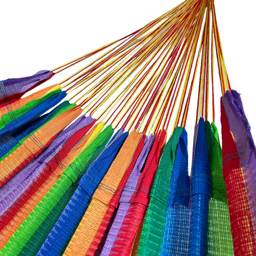 Imagen 5 de 7 de Hamaca Yucateca De Nylon Colorida