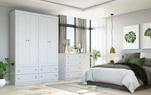 Imagen 5 de 8 de Ropero Placard 4 Puertas 4 Cajones Premium Dormitorio