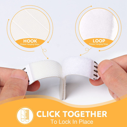 Tiras Adhesivas For Colgar Cuadros, Resistentes, 24 Pares (