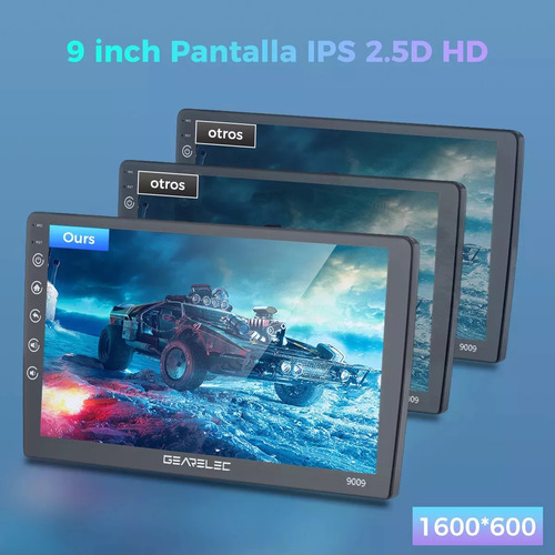 Gearelec Auto Estéreo Pantalla 2 Din 9 Pulgadas 4gb+32gb Android 13 Wifi Gps Volante Bluetooth Fm Aux Con Cámara Trasera