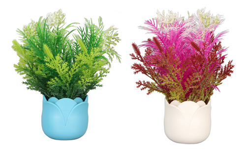 Plantas De Aquário Falsas, 2 Peças De Resina Artificial De F