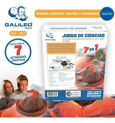 Juego Ciencias Volcán Y Excavación Jurásica Galileo Italy