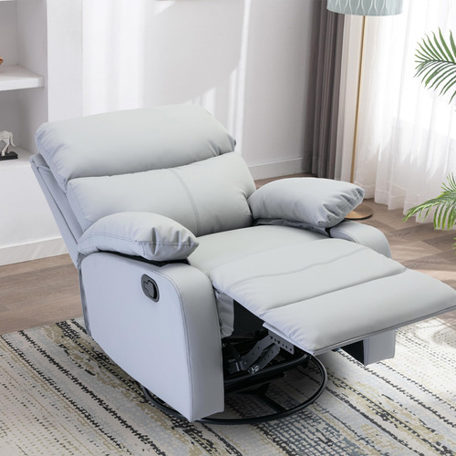 Silla Reclinable Giratoria Para Adulto Piel Autentica Sofa