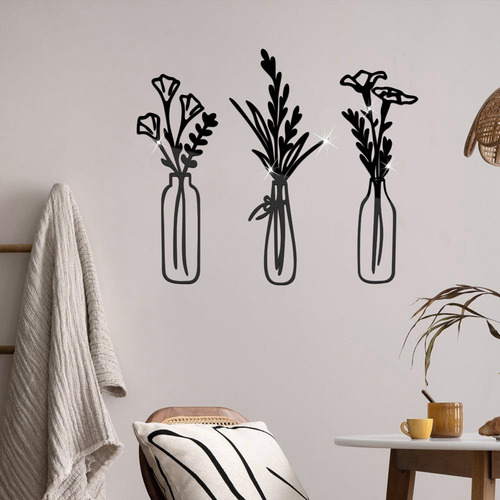 Pegatinas Con Espejo Para Jarrón, Decoración Interior, Tridi