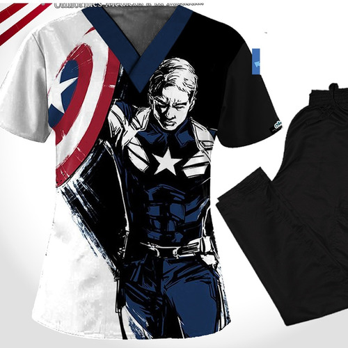 Uniformes Medico Capitan America Anti Fluido