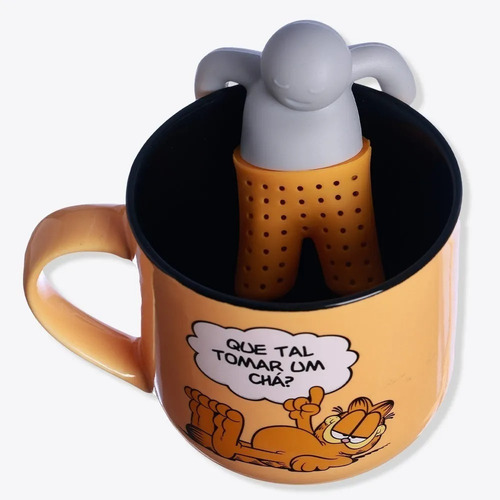 Caneca Garfield Com Infusor De Chá 350 Ml Zona Criativa 