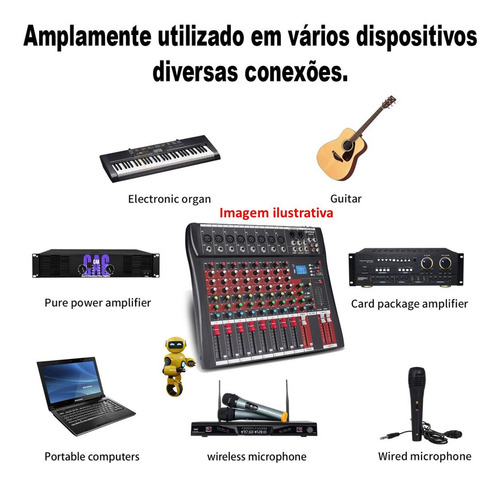 Imagem 2 de 9 de Mesa De Som Analógico 8 Canais Xlr Conexão Usb Bluetooth Wg8