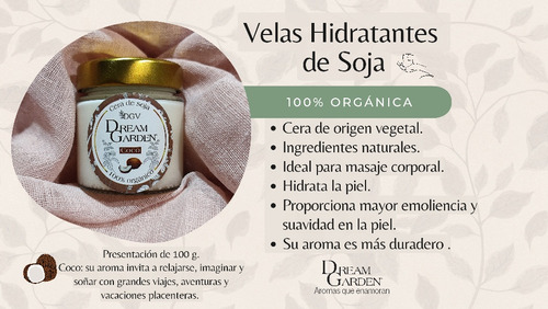 Velas Hidratantes De Cera De Soja Con Aroma A Coco