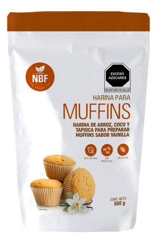 Harina Para Muffins (vainilla) Sin Gluten Nbf 500g