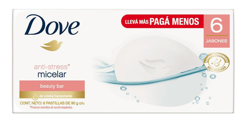 Dove - Jabon - Agua Micelar - 6 X 90 Grs