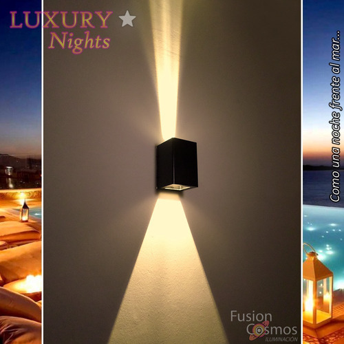 Aplique Exterior Pared Lente Lámpara Led 10w Potente Pack X2