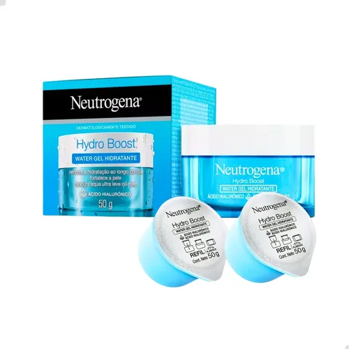 Kit Hidratação Neutrogena: Water Gel + 2 Refis Faciais 50g