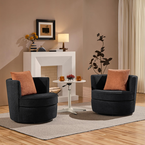 Silla Giratoria De Acento 360 Tapizada Suave Con Almohada