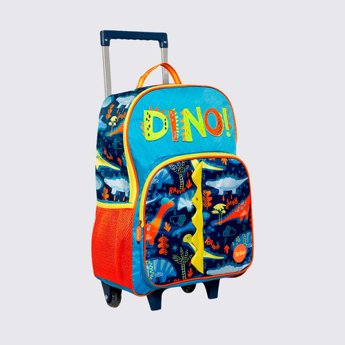 Mochila De Rodinha Tip Top Dino 14615 Cor Azul